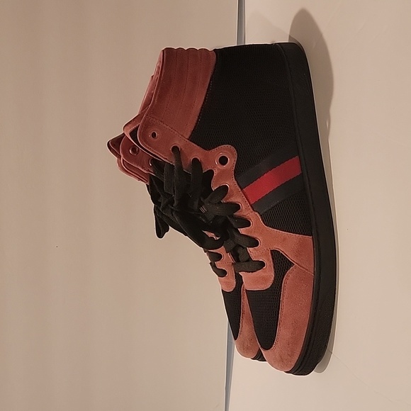 Gucci Other - Gucci 9G pink/black web coda high top sneakers gucci size 9 men's uk 9